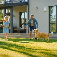 family in yard