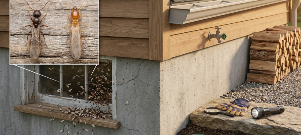 AI Generated Image Depicting Ants & Termites Swarming A Home